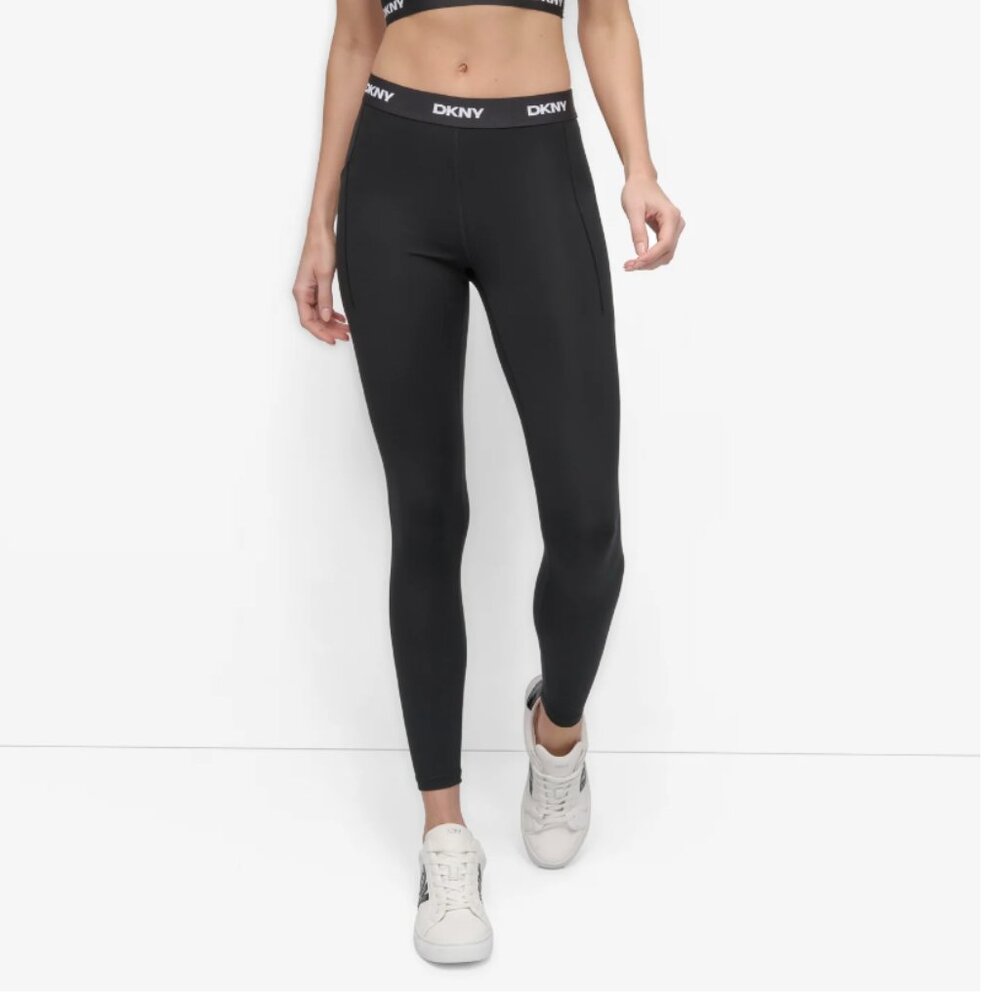 DKNY / Cropped Mid Rise Logo Waist Legging
